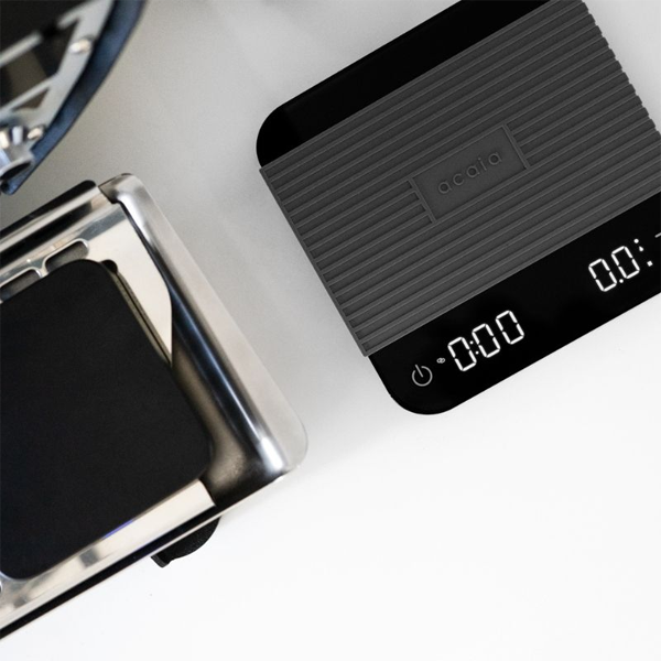 Acaia Umbra Lunar Coffee Scale Black display free smart espresso scale for precise connected brewing