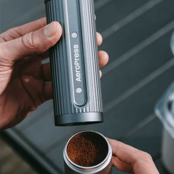 AeroPress coffee grinder manual portable hand grinder for fresh coffee grinding with AeroPress brewing