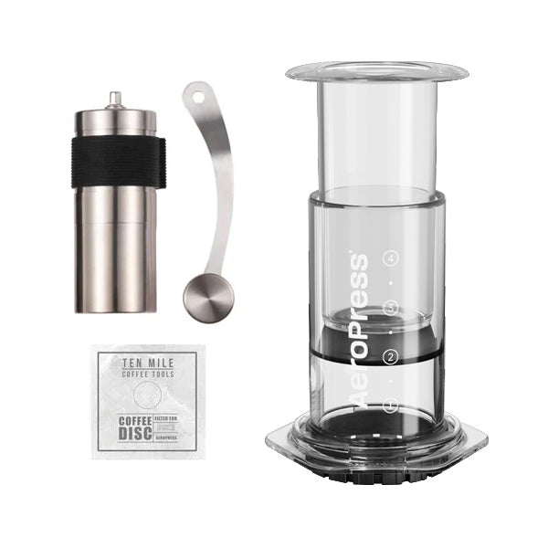 Aeropress Clear Coffee Maker Bundle Ten Mile Mini Bundle