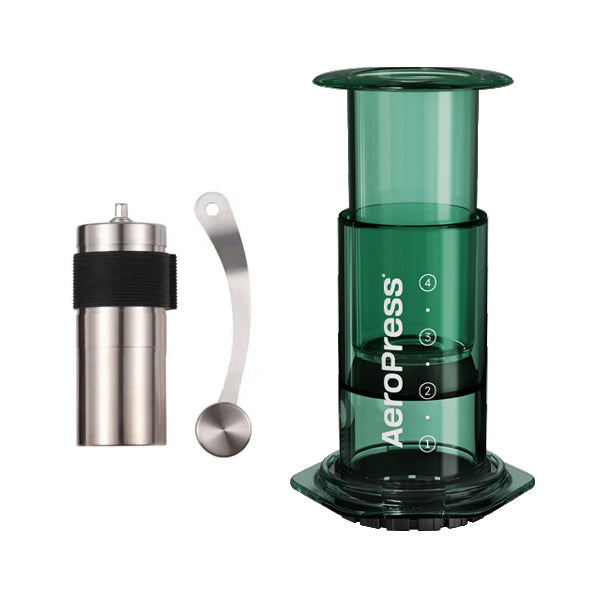 Aeropress Clear Coffee Maker Bundle Ten Mile Mini Green