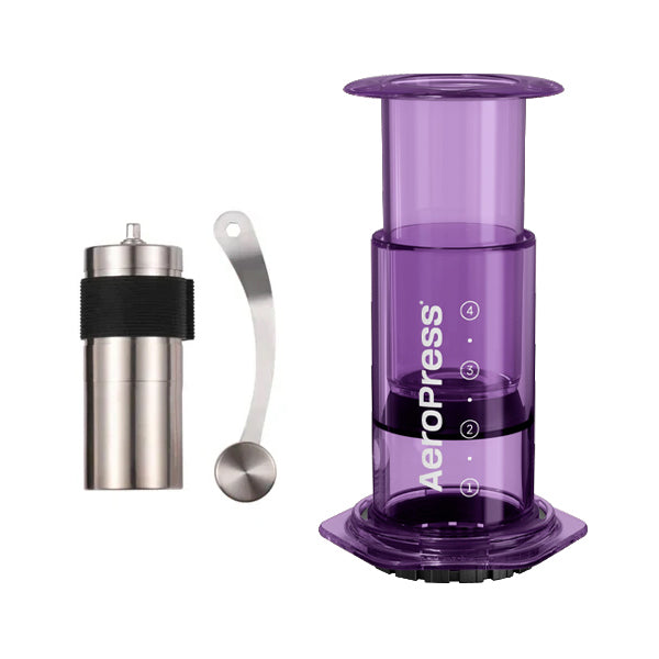 Aeropress Clear Coffee Maker Bundle Ten Mile Mini Purple