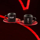 Bialetti Stranger Things Cups and Saucers 2 Set with colour changing Hawkins themed design