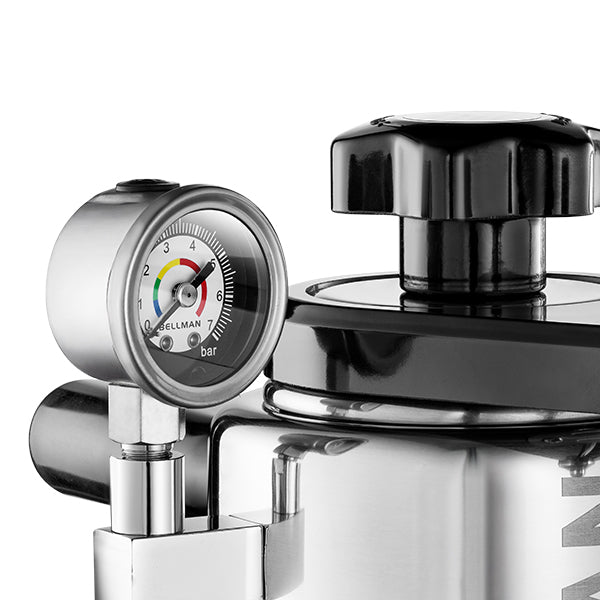 Bellman Coffee Maker and Steamer CX25P with Pressure Gauge for Stovetop Espresso