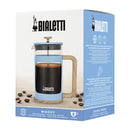 Bialetti Blue Woody Coffee Press 1L with durable heatproof glass and wood look handle