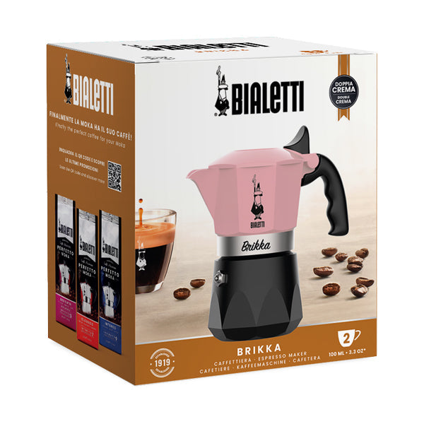 Bialetti Brikka Moka Pot pink brewer