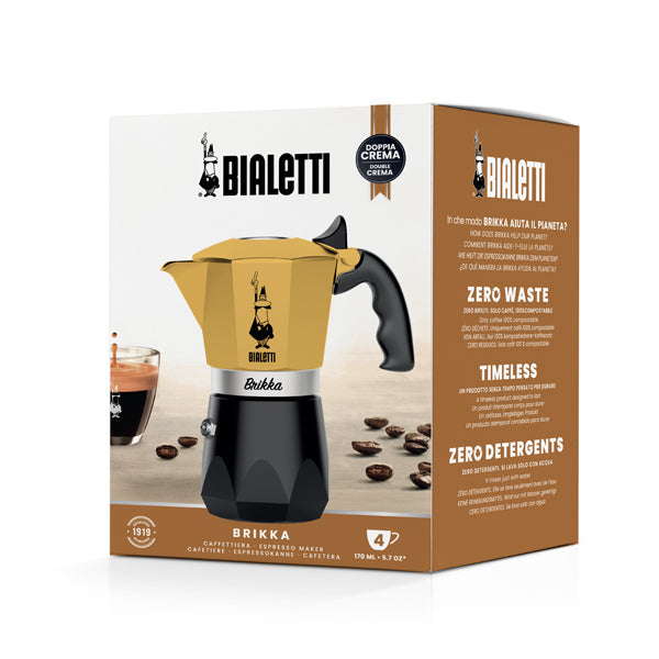 Bialetti Brikka Moka Pot yellow brewer