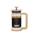 Bialetti Woody Coffee Press Cream 350ml with sturdy glass body and wood look handle