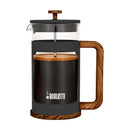 Bialetti Woody Coffee Press Dark 1L with sleek wood look handle and durable borosilicate glass design
