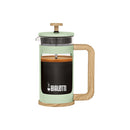 Bialetti Woody Coffee Press Green 350ml with durable heatproof glass and wood look handle