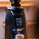 Black Macap Supra 83 high performance espresso coffee grinder with 83mm flat burrs for professional café use