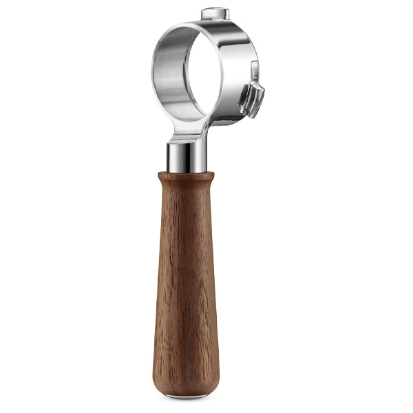 Breville Naked Portafilter 54 mm with ergonomic walnut handle in stainless steel