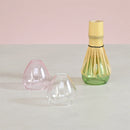 Bamboo matcha whisk stand paired with glass stand