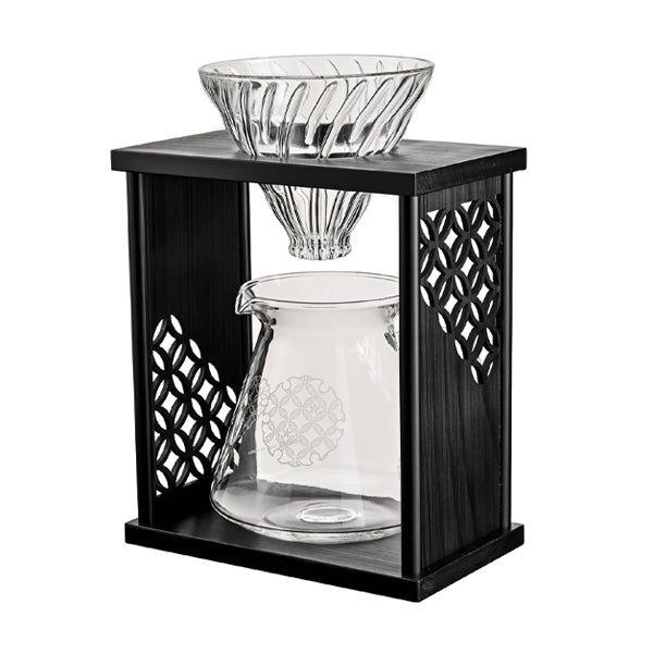 Hario Drip Stand Shippo in Black Wood Finish
