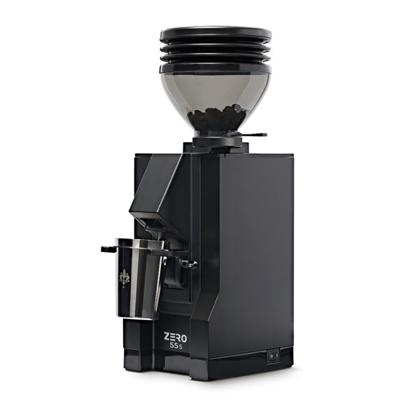 Eureka Mignon Zero 55s Black single dose coffee grinder with 55mm flat burrs for espresso and filter brewing