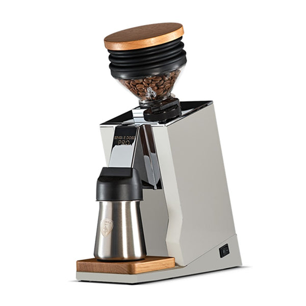 Eureka Mignon Single Dose Pro Grinder featuring 65mm flat burrs, stepless king dial and zero-retention single-dose design.