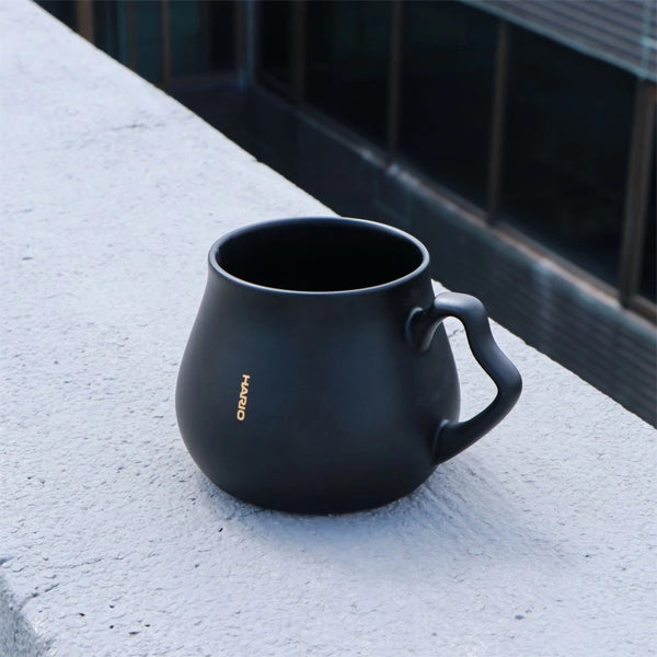 Hario Alpha Ceramic Coffee Mug in Matte Black Finish