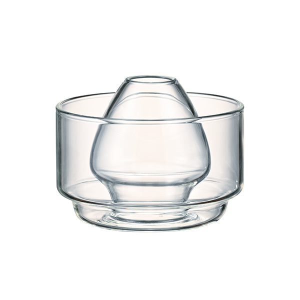 Hario Chasen Stand & Bowl 100 ml in Clear Glass, whisk drying stand and small matcha bowl combo