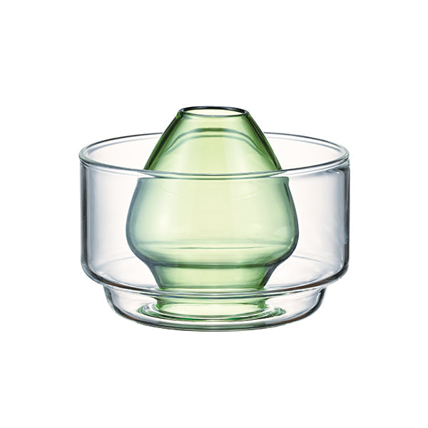 Hario Chasen Stand & Bowl 100 ml in Mint Green Glass, matcha whisk holder and drying bowl combo