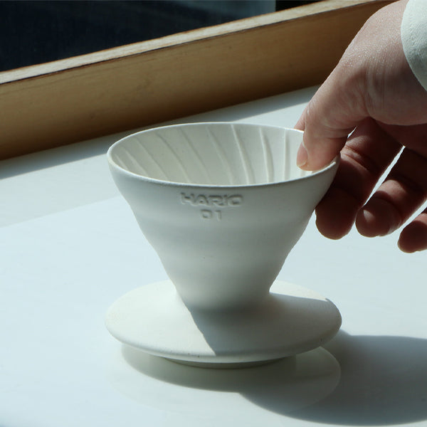 Hario Purion Clay Dripper Ivory White for V60 Pour over