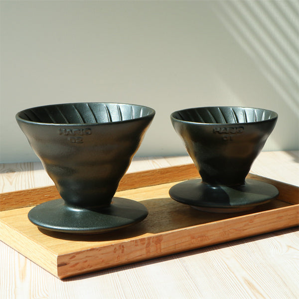 Hario Purion Clay V60 Dripper for Pourover in Volcano Black