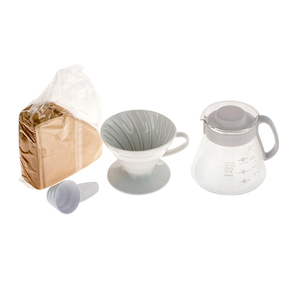 Hario V60 white ceramic pour over coffee set