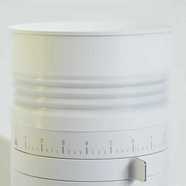 Introvert Bellows for Fellow Opus White silicone attachment designed to enhance grind consistency and reduce retention