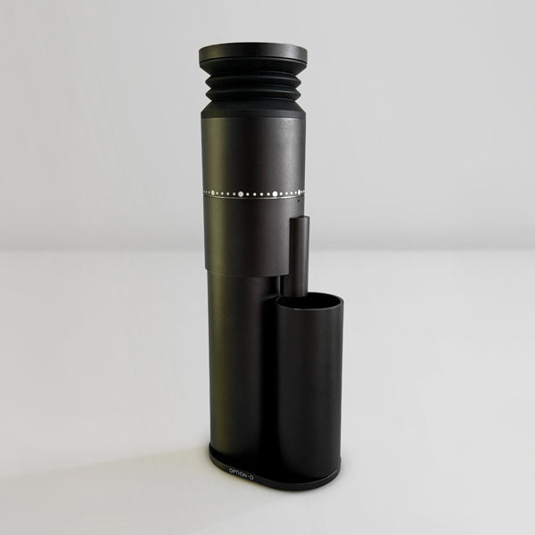 Introvert Black Silicone Bellows for Option O Lagom Mini designed to reduce coffee retention and improve grinder performance