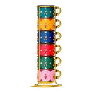 Bialetti Magico Ricordo Stackable Cups Teddy Bear Set of 6 – Limited Edition Ceramic Collection