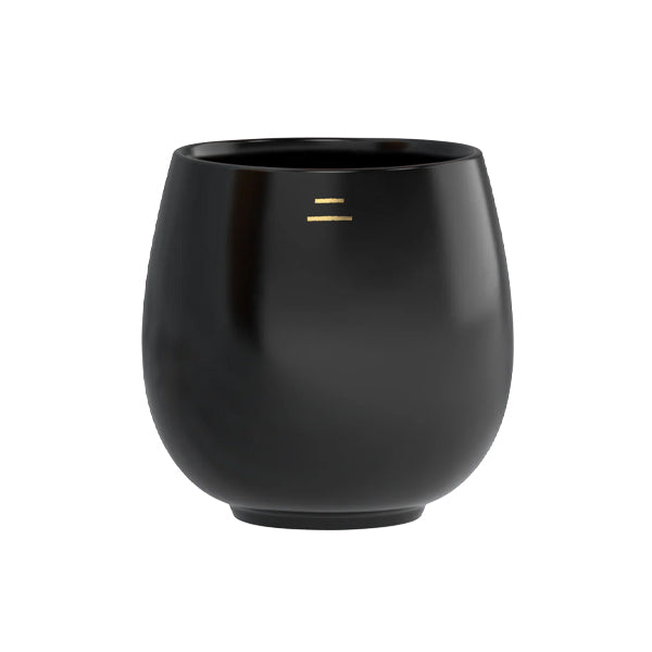 Ni Wares Bouba Black handcrafted ceramic cup with dual lip design for enhanced coffee tasting experience