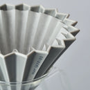 Origami wave paper filter for flat bottom pour over coffee brewing with Origami dripper