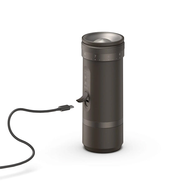 OutIn Fino Portable Coffee Grinder in Brown Finish with Stainless Steel Burrs