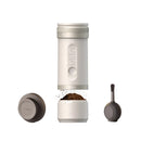 OutIn Fino Portable Electric Coffee Grinder in White Finish with Stainless Steel Burrs