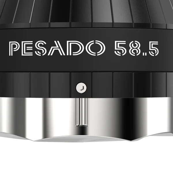 Pesado Impact Gravity Distributor, 58.4mm, ensures perfect alignment and even coffee distribution.