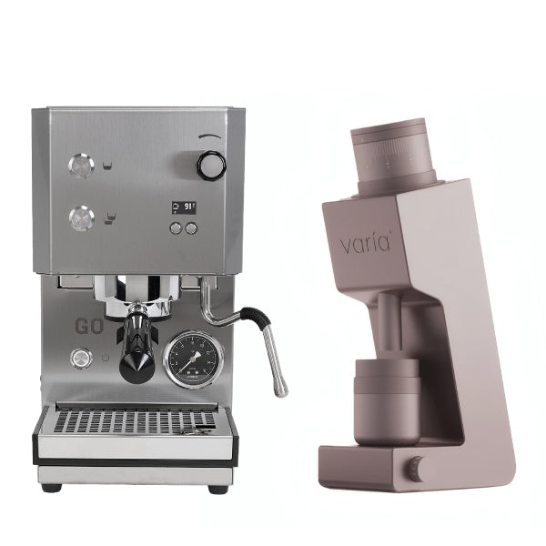 Profitec GO 2.0 Stainless Steel Varia VS4 Ruby Rose Espresso Machine Bundle