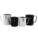 Rhino Pro Stealth Cafe Black and White Set matching milk pitchers designed for professional barista use