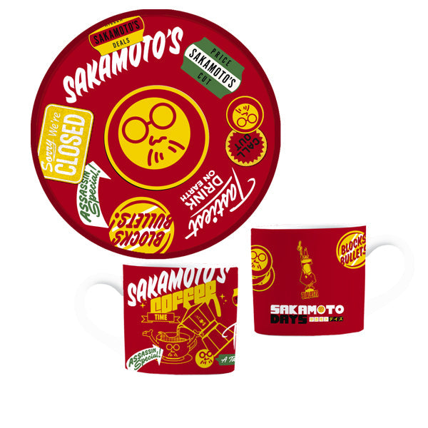 Sakamoto Days Red Cups and Saucers Set of 4 – Limited Edition Ceramic Collection
