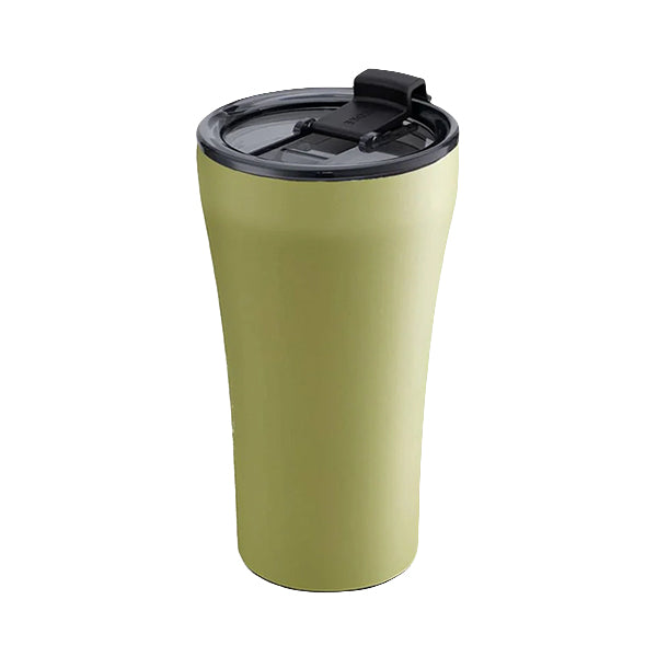 Sttoke Earth Series 12oz Heather Green reusable coffee cup with ceramic lining and insulated design