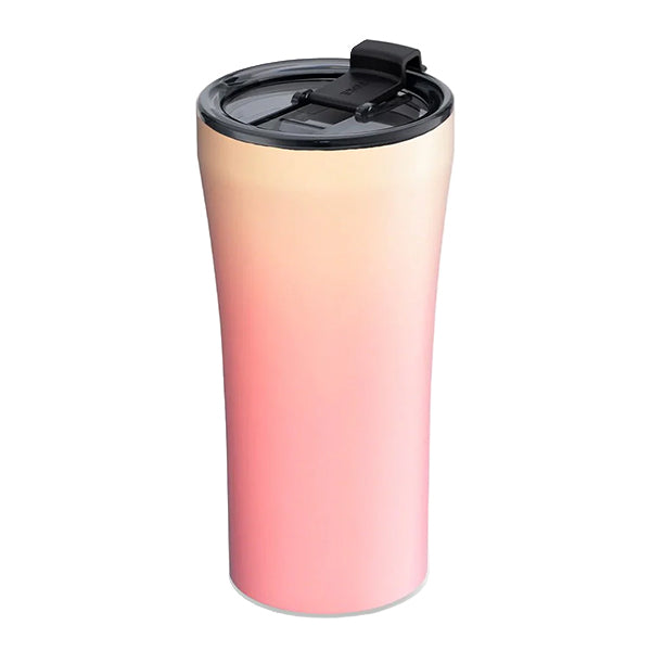 Sttoke Flow Series 16oz Sunset Peach reusable coffee cup with ceramic lining and insulated travel design