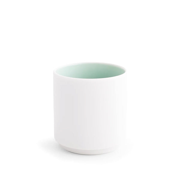 Tajimi Short Tumbler Feijoa handcrafted Japanese ceramic cup in soft green glaze for coffee or tea