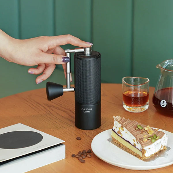 Timemore Black C3S Pro Hand Grinder featuring stainless steel burrs for consistent espresso and filter grinding