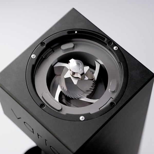 Varia VS4 Electric Coffee Grinder Black single dose grinder with precision control and ultra low retention design