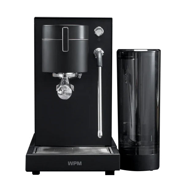 WPM Primus espresso machine in sleek stainless steel with touchscreen interface and gear-pump
