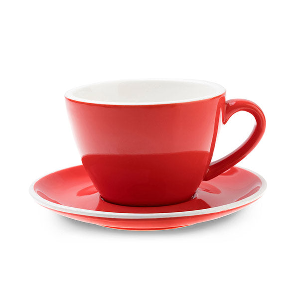 ACF Cup & Saucer 6 Set - 10oz Red