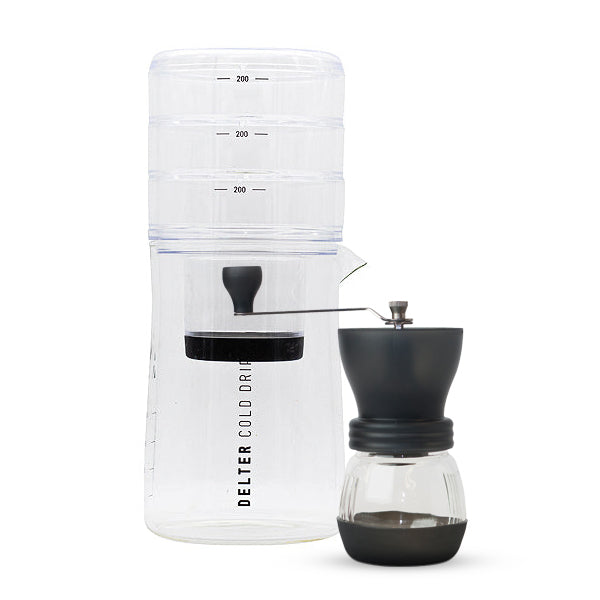 hario Skerton PLus and a Delter Cold Drip Coffee Maker