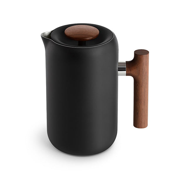 Fellow Clara French Press Black w/ Walnut Handle & Lid