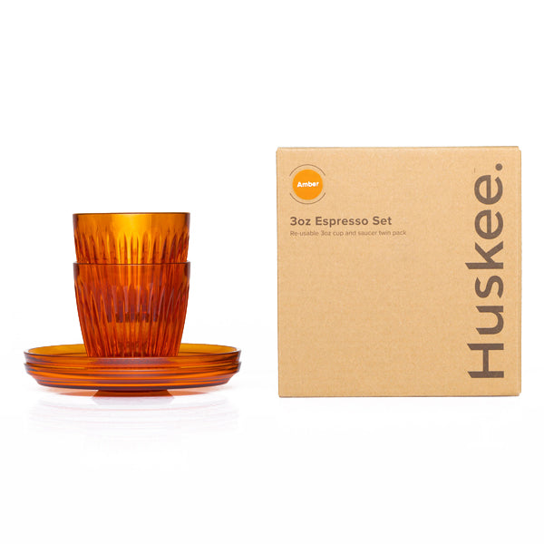 Huskee Renew 3oz Espresso Set - Amber