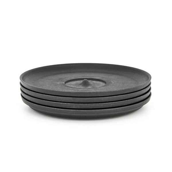 Charcoal 4 Pack Universal Saucers