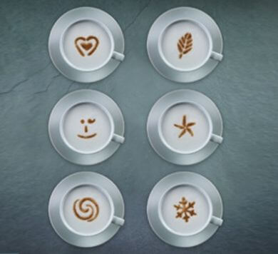 Aerolatte 6-Piece Cappuccino Art Stencil Set