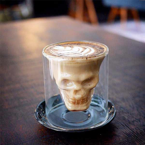 Skull Double Wall Glass Cup