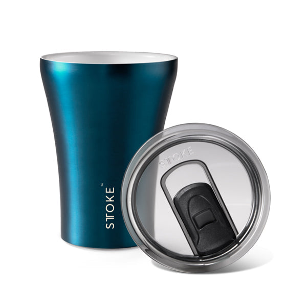 STTOKE Ceramic Reusable Cup Steel Blue 8oz